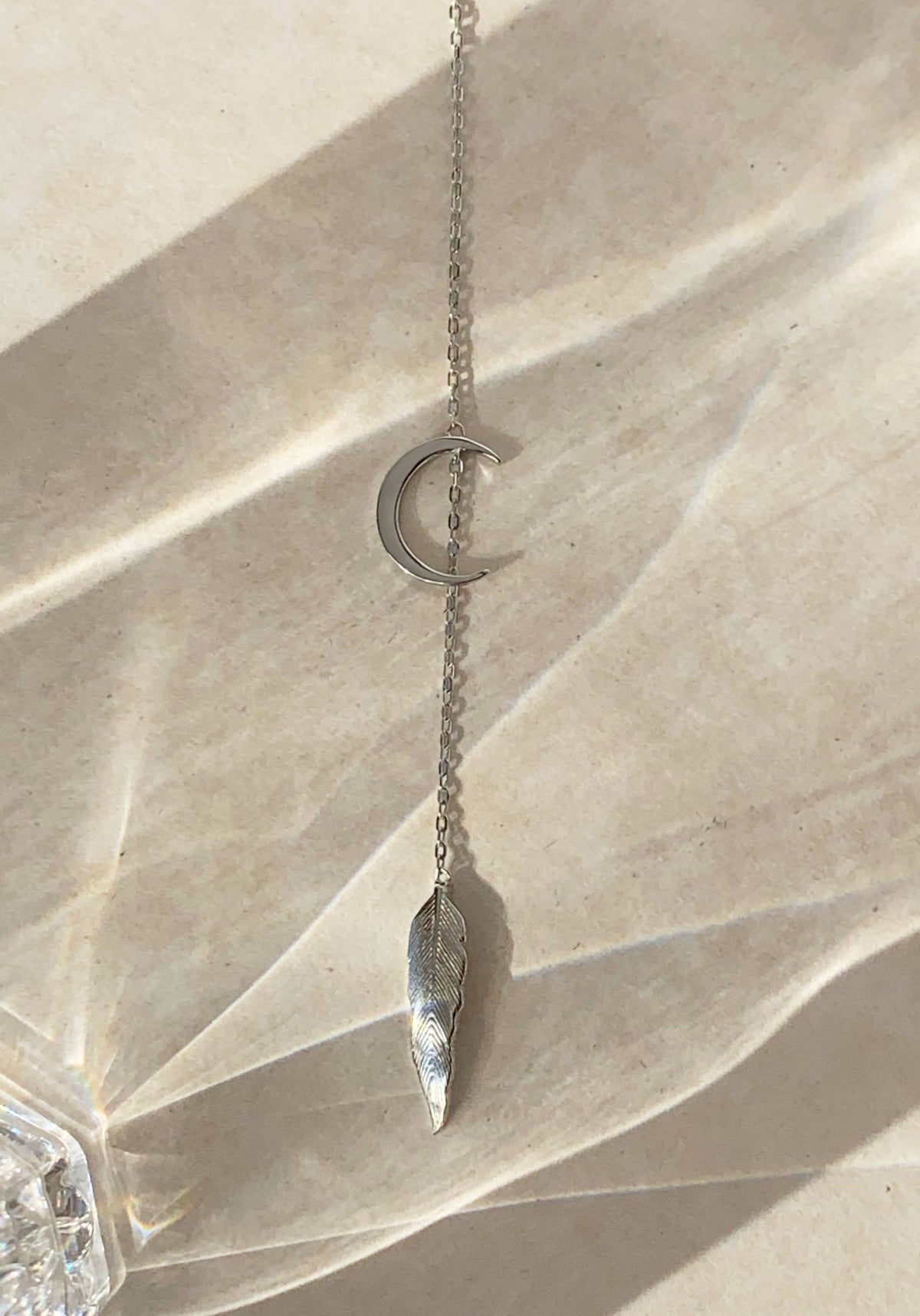 Feather and Moon Pendant