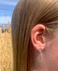 Feather Hoop Drop Earrings